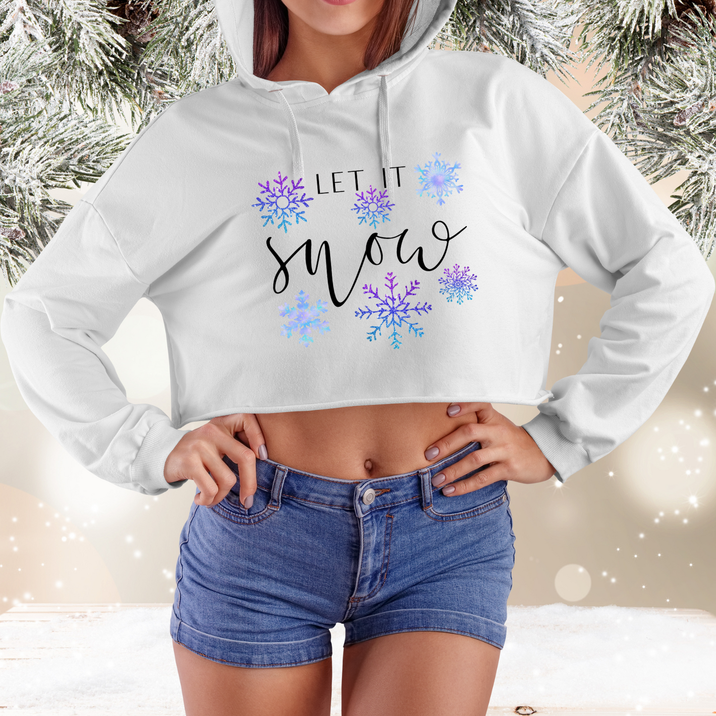 Let It Snow Crop Hoodie