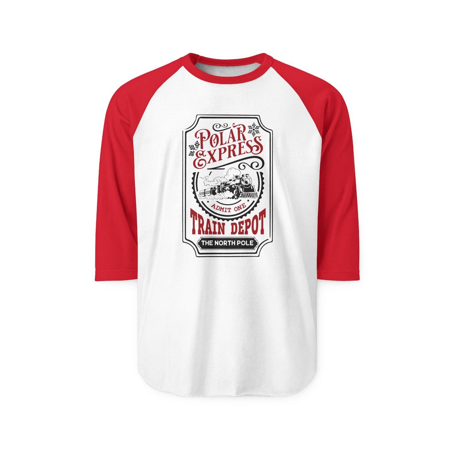 Polar Express Train Depot Baseball Tee