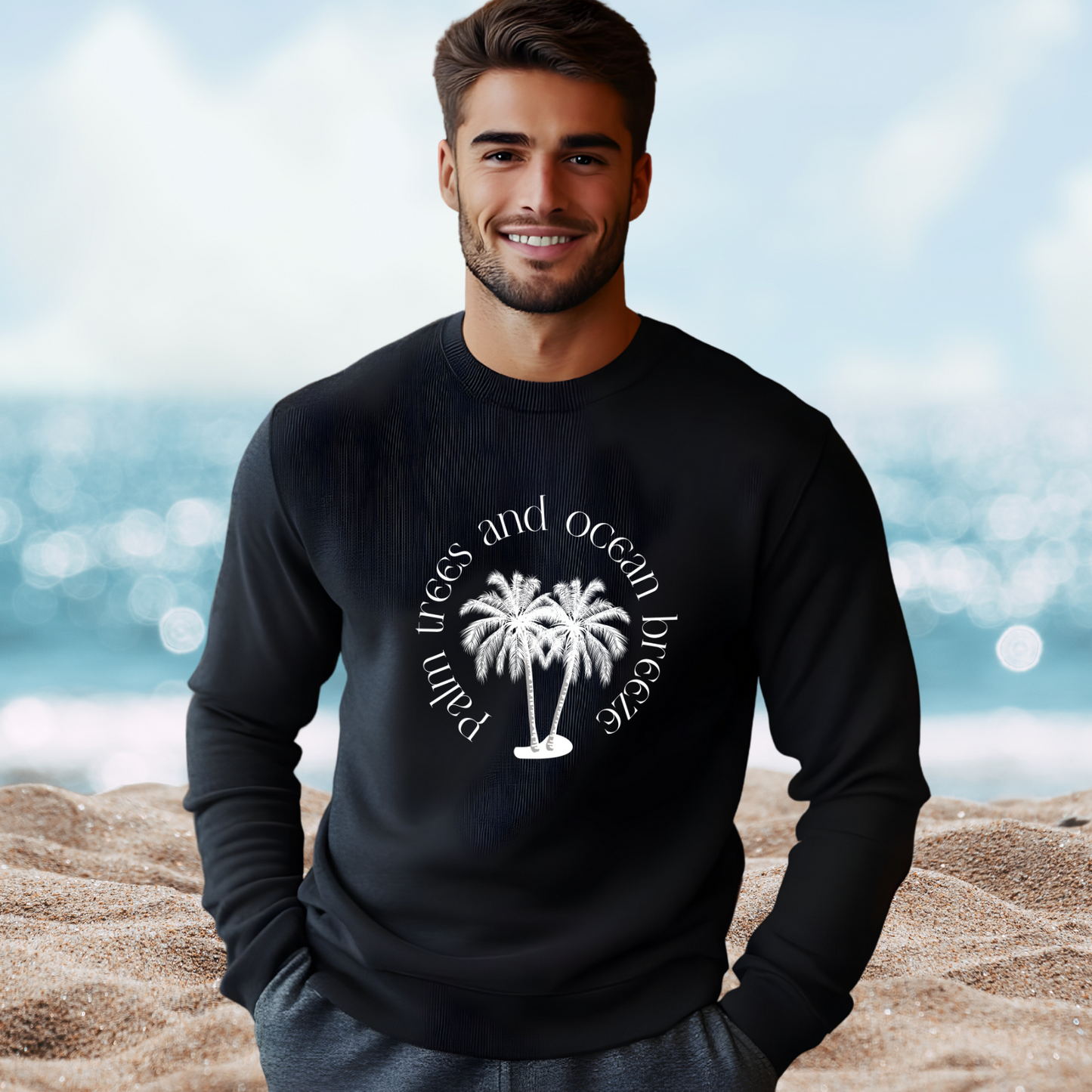 Palm Trees And Ocean Breeze Crewneck Sweatshirt