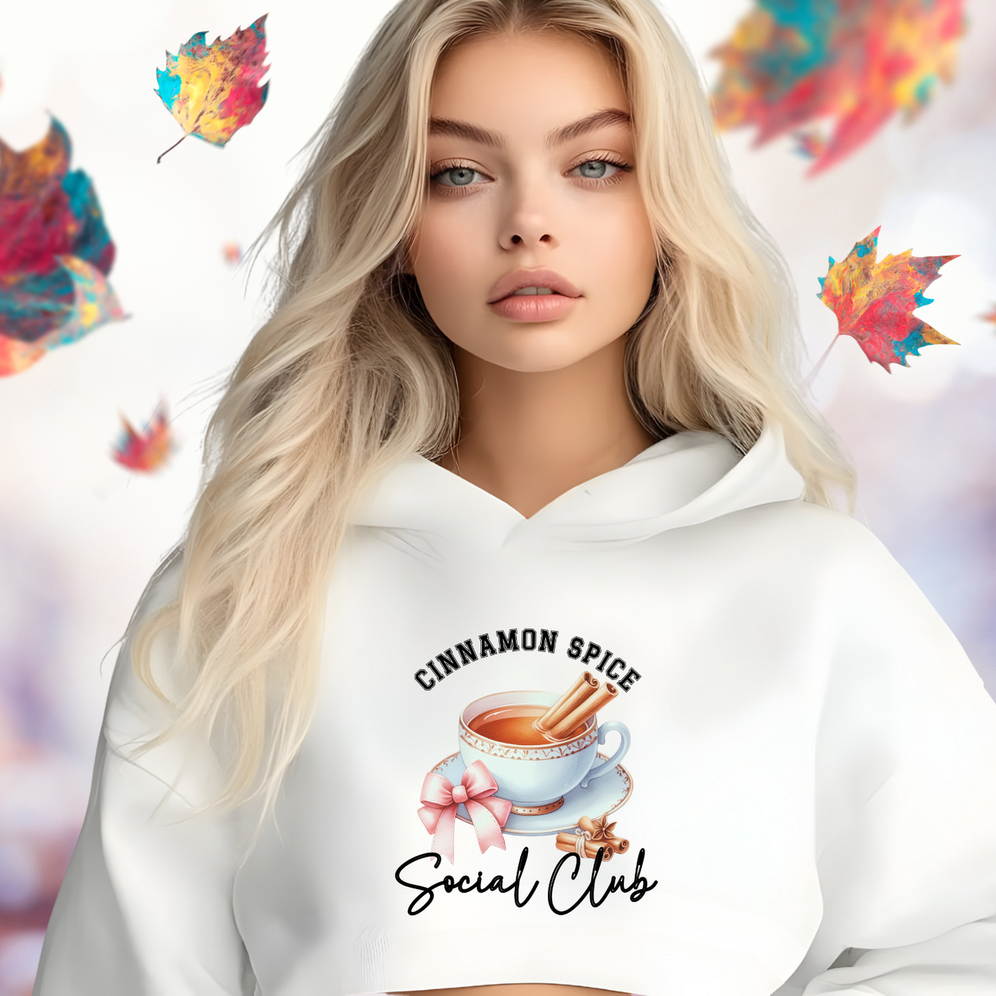 Cinnamon Spice Social Club Crop Hoodie