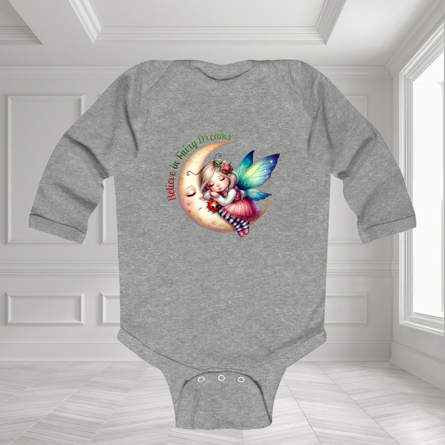 Believe In Fairy Dreams Infant Long Sleeve Onesie