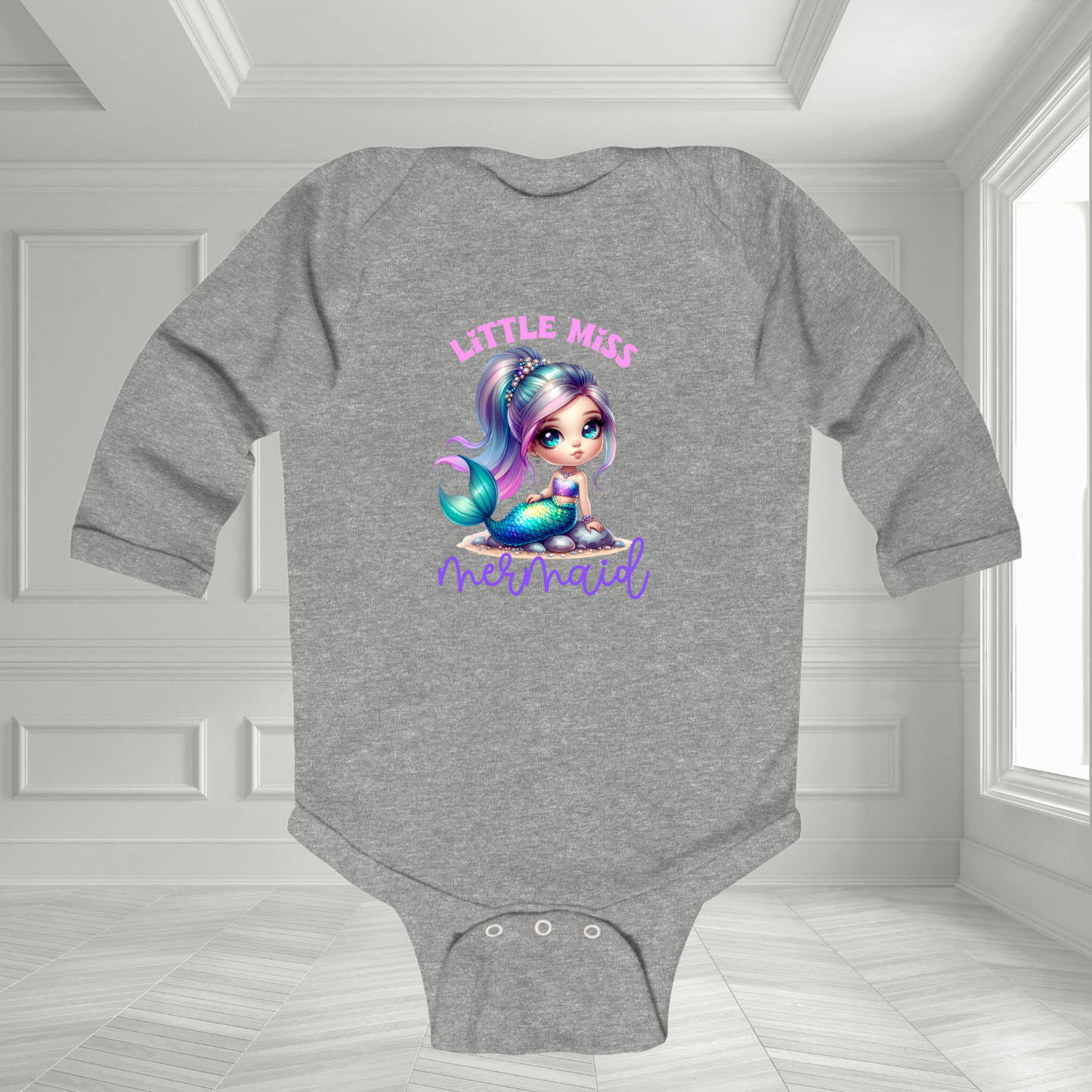 Little Miss Mermaid Infant Long Sleeve Onesie