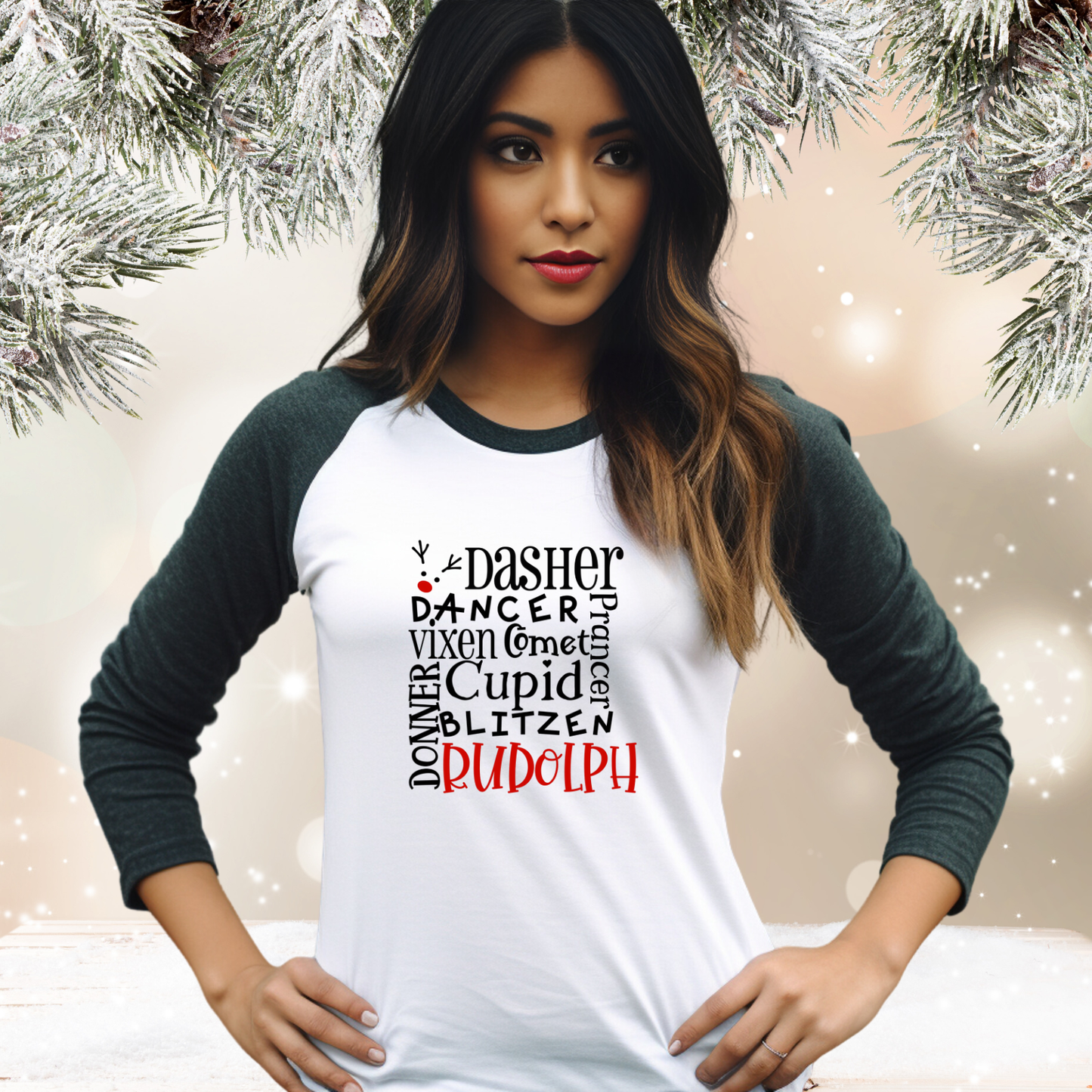 Rudolph Baseball Tee