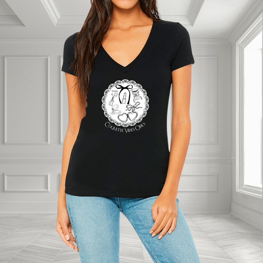 Coquette Vibes Only V-Neck T-Shirt