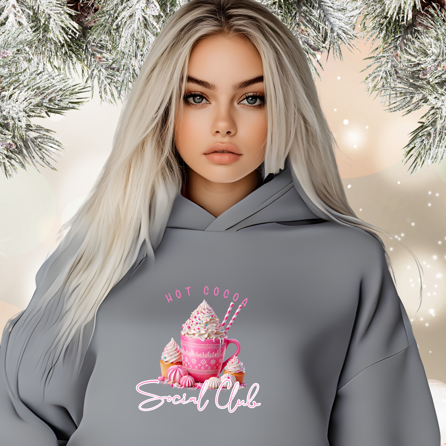 Hot Cocoa Social Club Crop Hoodie
