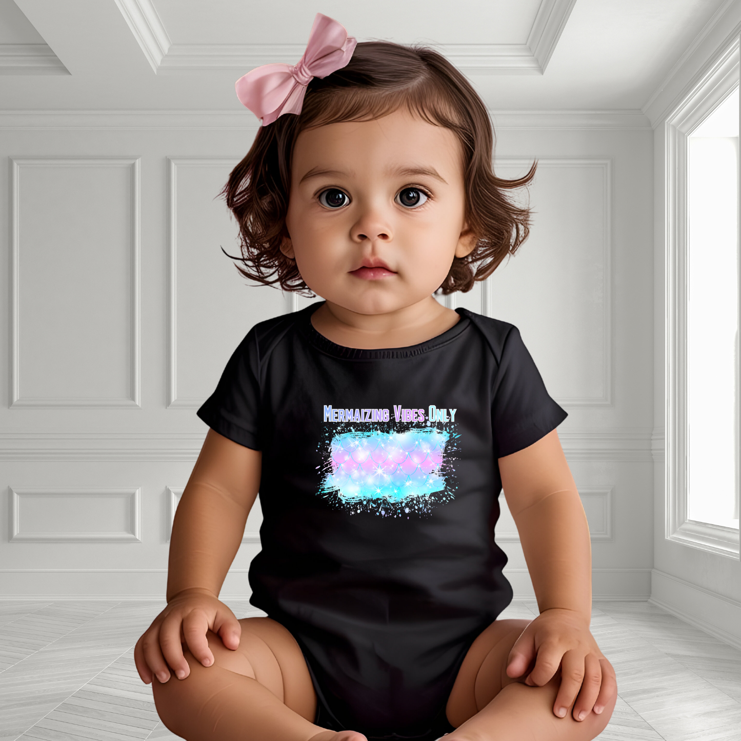 Mermaizing Vibes Only Infant Short Sleeve Onesie