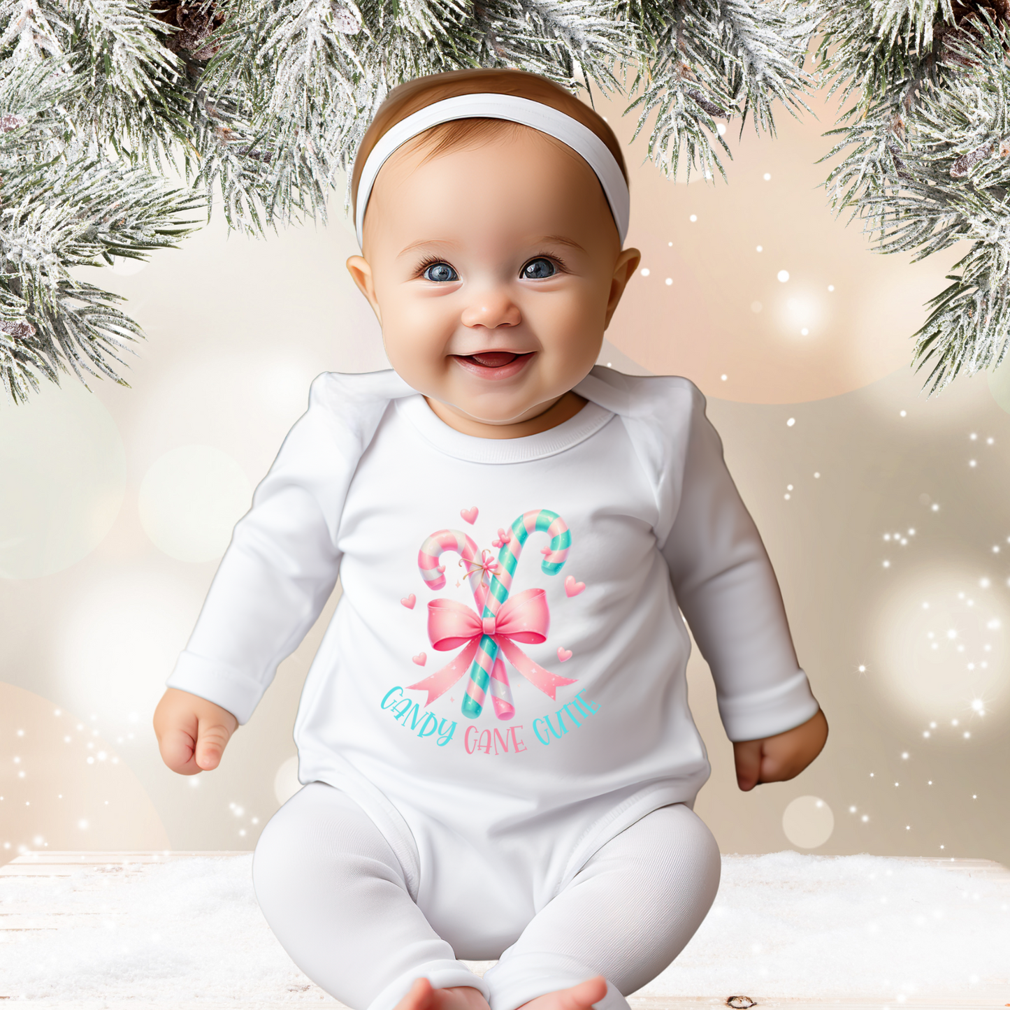 Candy Cane Cutie Infant Long Sleeve Onesie