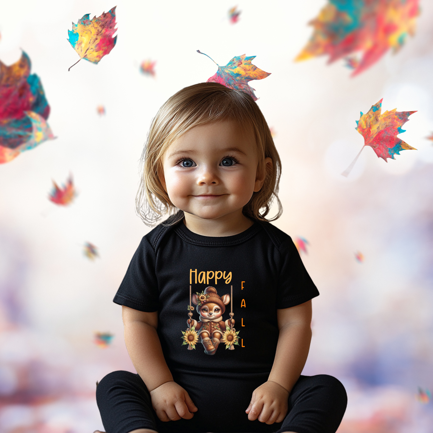 Happy Fall Infant Short Sleeve Onesie