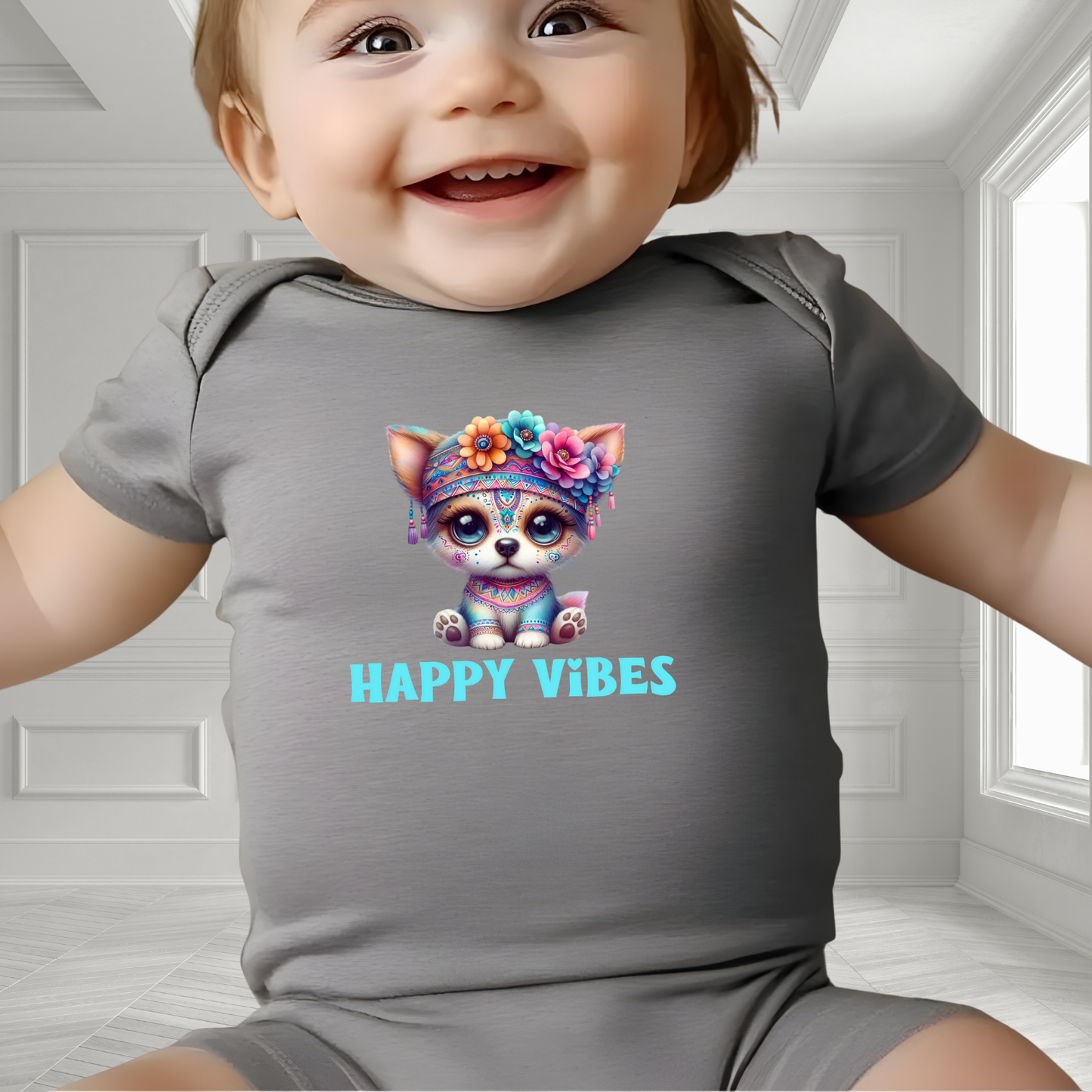 Happy Vibes Infant Short Sleeve Onesie