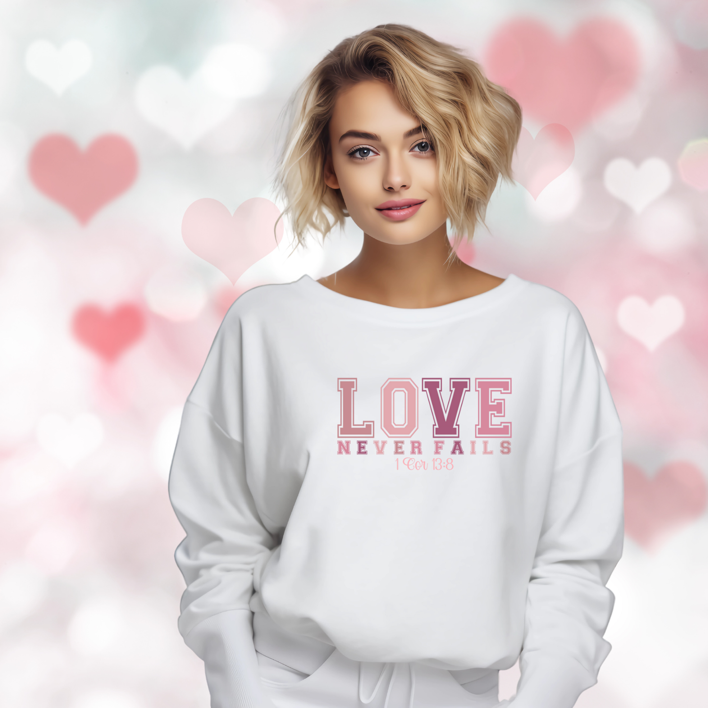 Love Never Fails Crewneck Sweatshirt