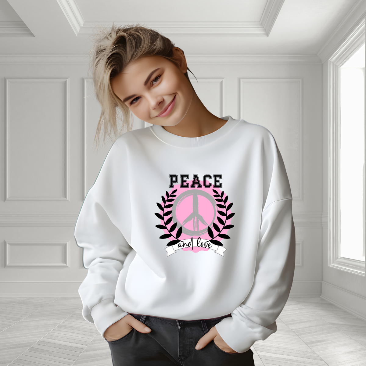 Peace And Love Crewneck Sweatshirt