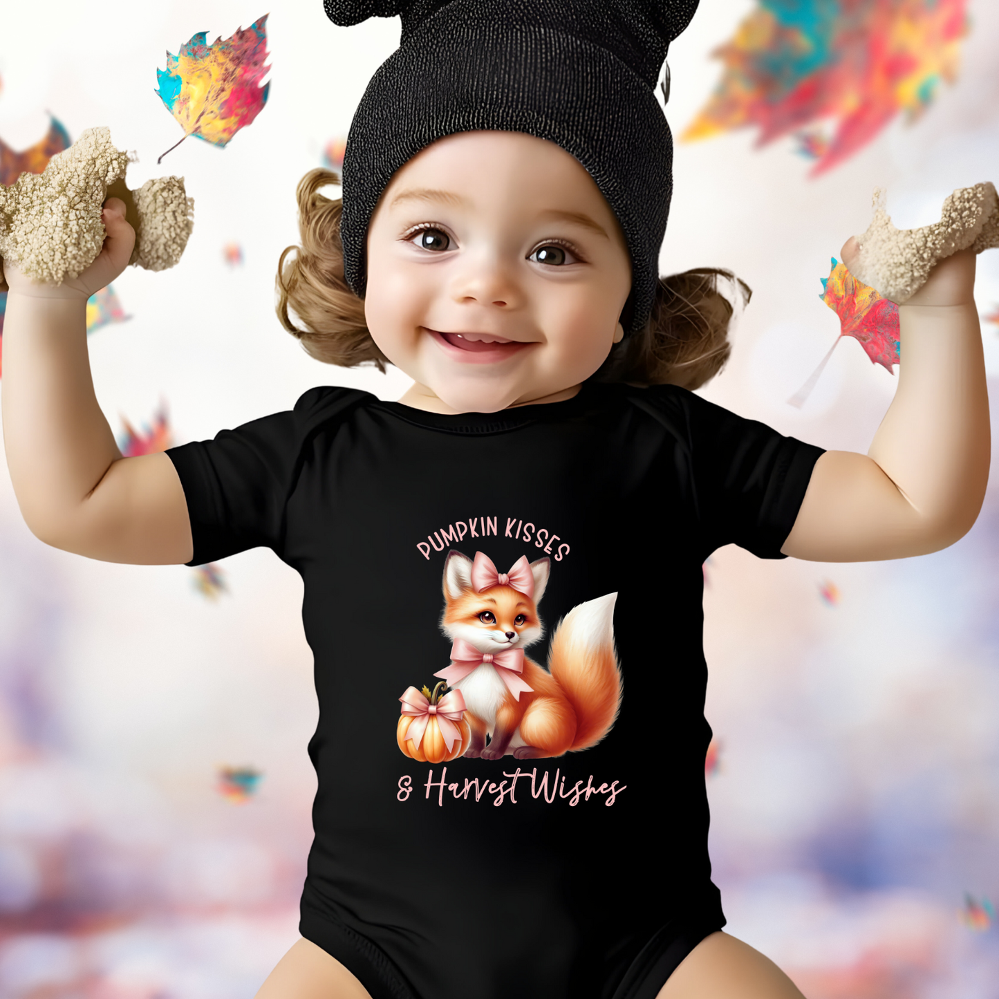 Pumpkin Kisses & Harvest Wishes Infant Short Sleeve Onesie