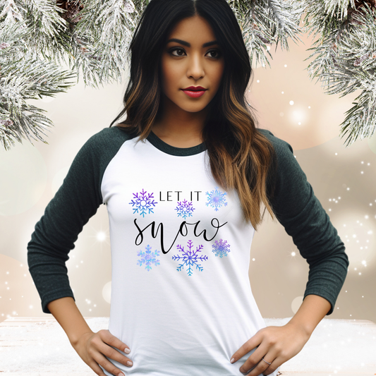 Let It Snow Baseball Tee