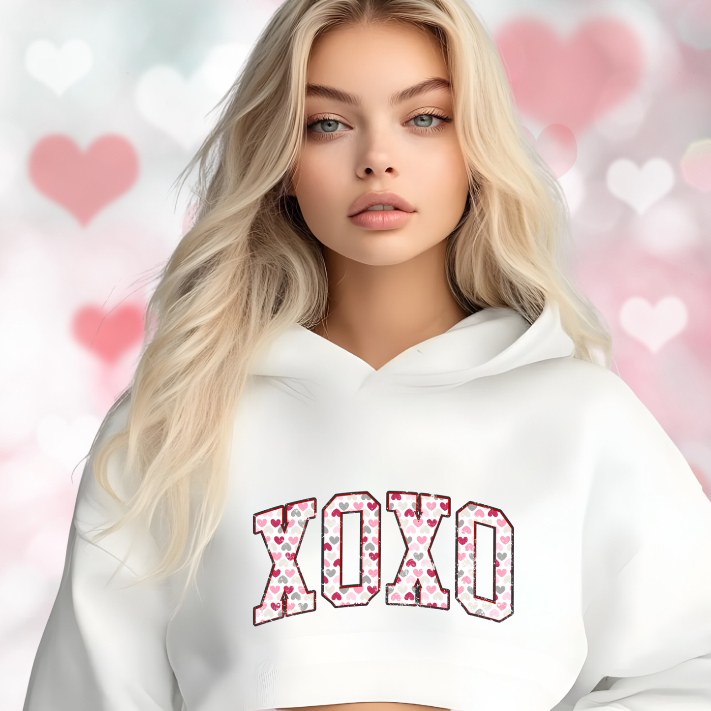Varsity XO Crop Hoodie