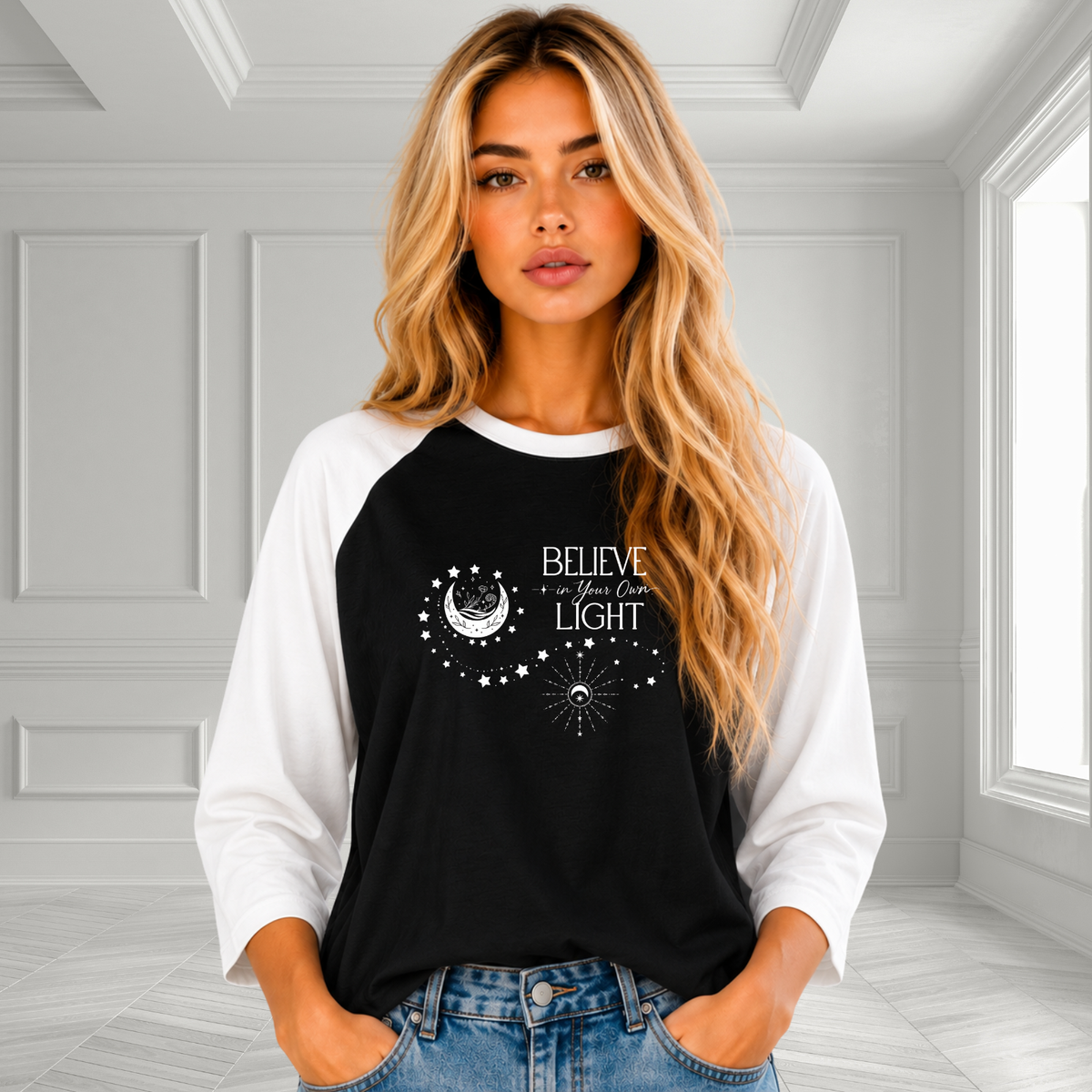 Believe In Your Own Light Baseball Tee