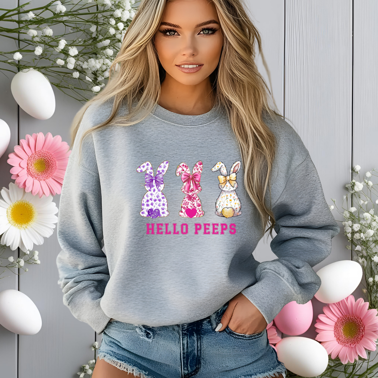 Hello Peeps Crewneck Sweatshirt