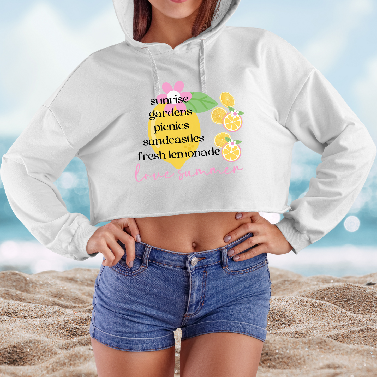 Love Summer Crop Hoodie