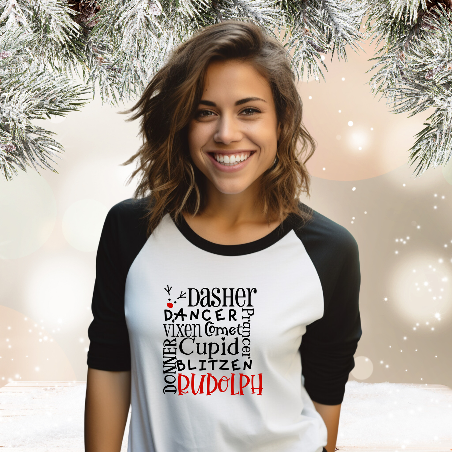 Rudolph Baseball Tee