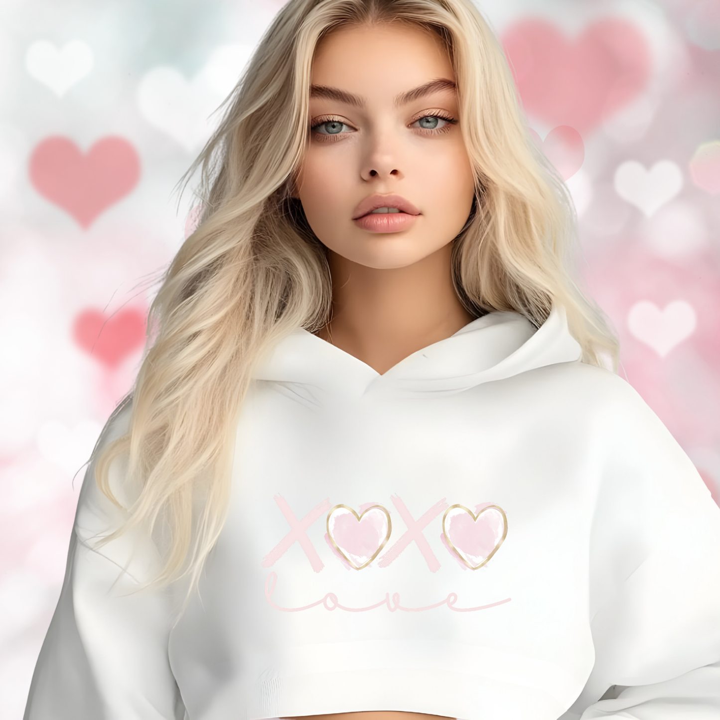 XO Love Crop Hoodie