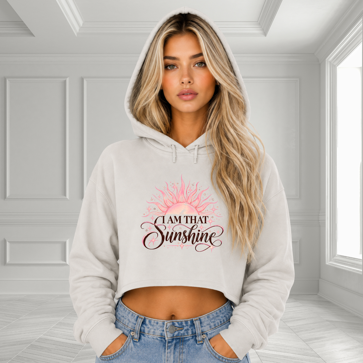 I Am That Sunshine Crop Hoodie