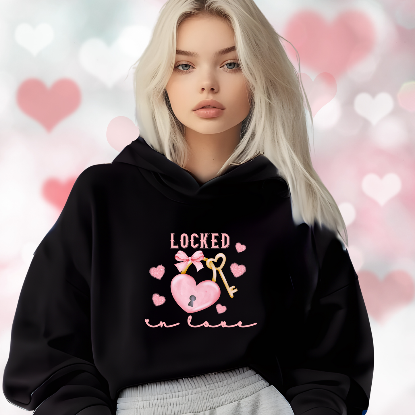 Locked In Love Crop Hoodie