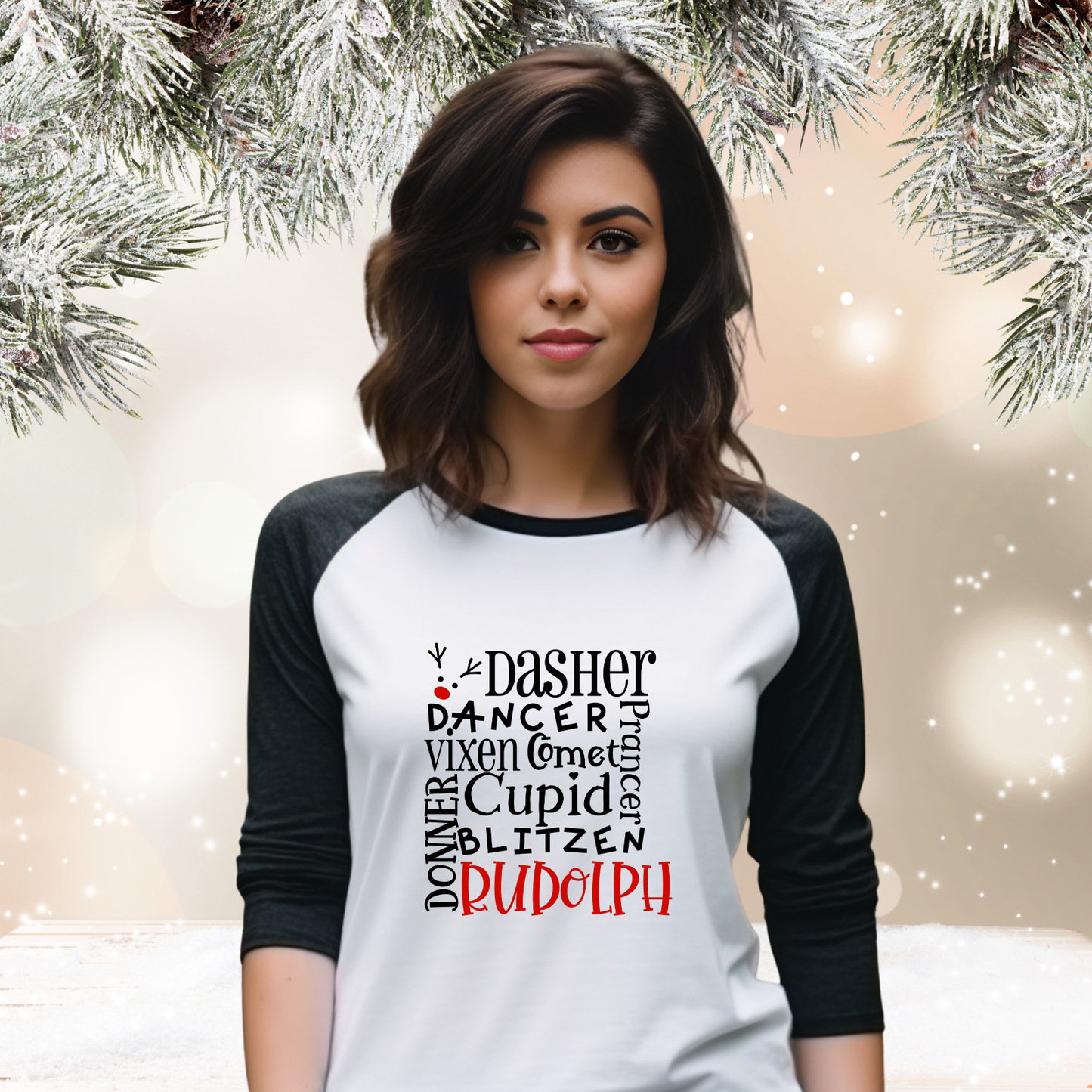 Rudolph Baseball Tee