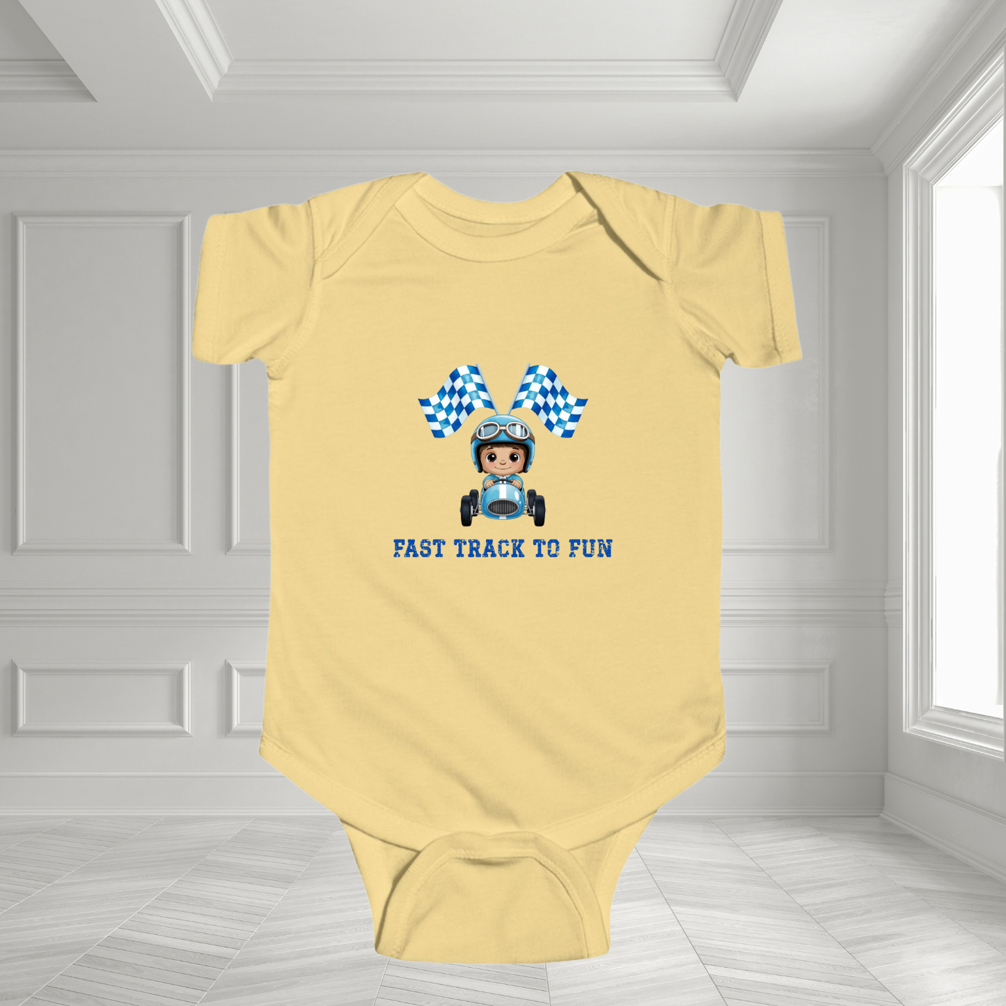 Fast Track To Fun Infant Short Sleeve Onesie
