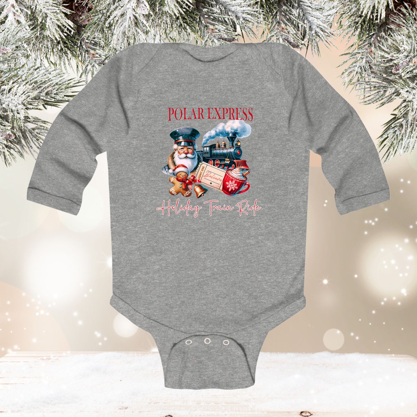 Polar Express Infant Long Sleeve Onesie