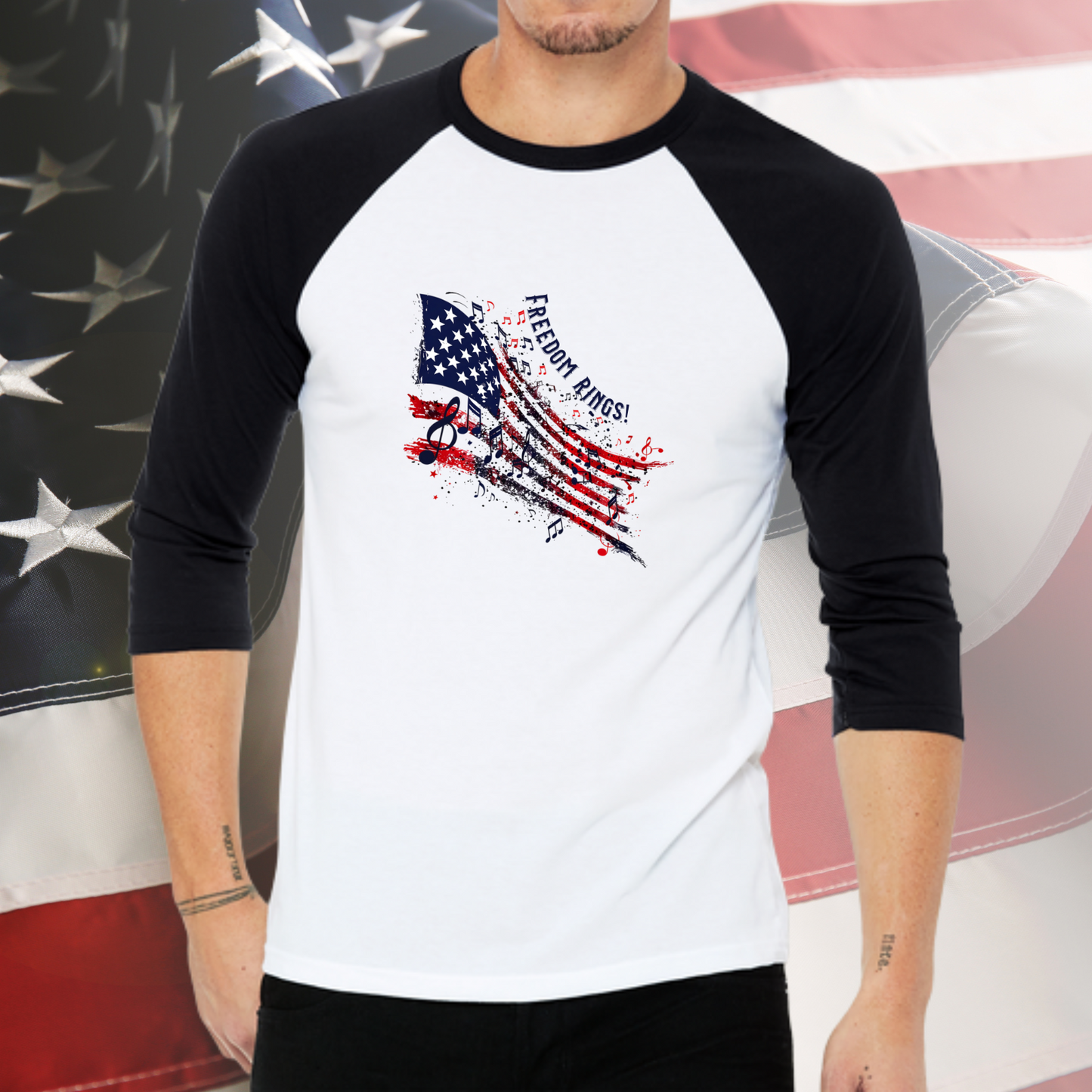 Freedom Rings Baseball Tee