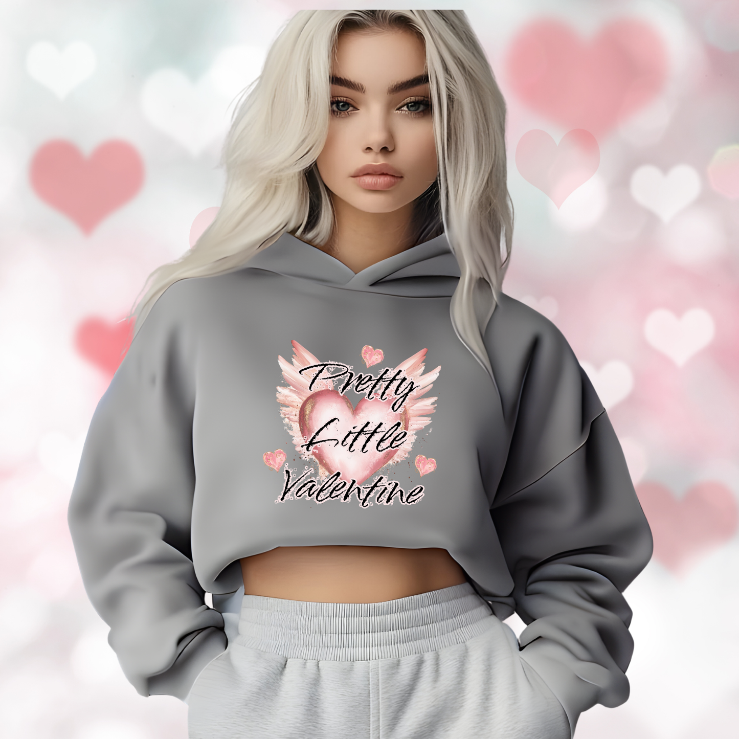 Pretty Little Valentine Crop Hoodie