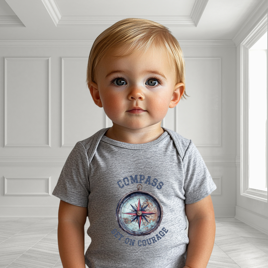Compass Set On Courage Infant Short Sleeve Onesie