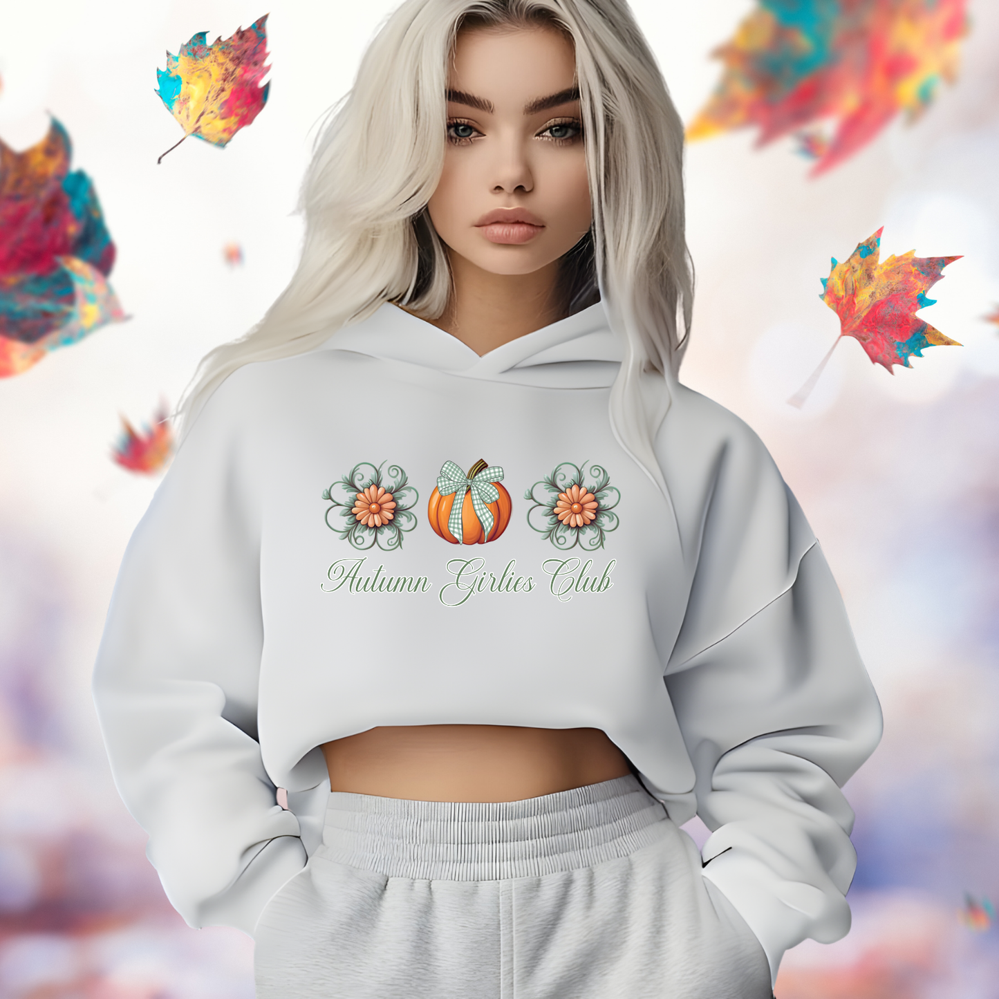 Autumn Girlies Club Cropped Hoodie