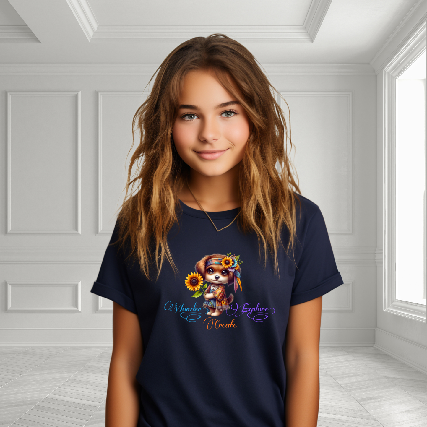Wonder, Explore, Create Kid’s T-Shirt