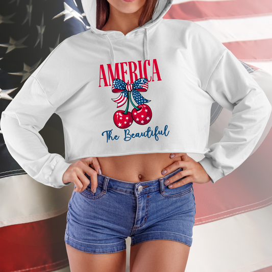 America The Beautiful Crop Hoodie
