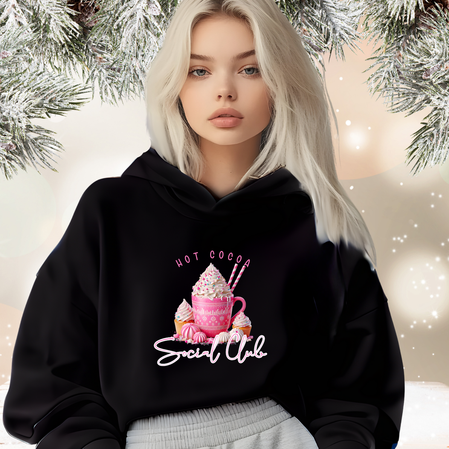 Hot Cocoa Social Club Crop Hoodie