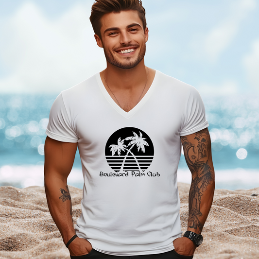 Boulevard Palm Club V-Neck Tee