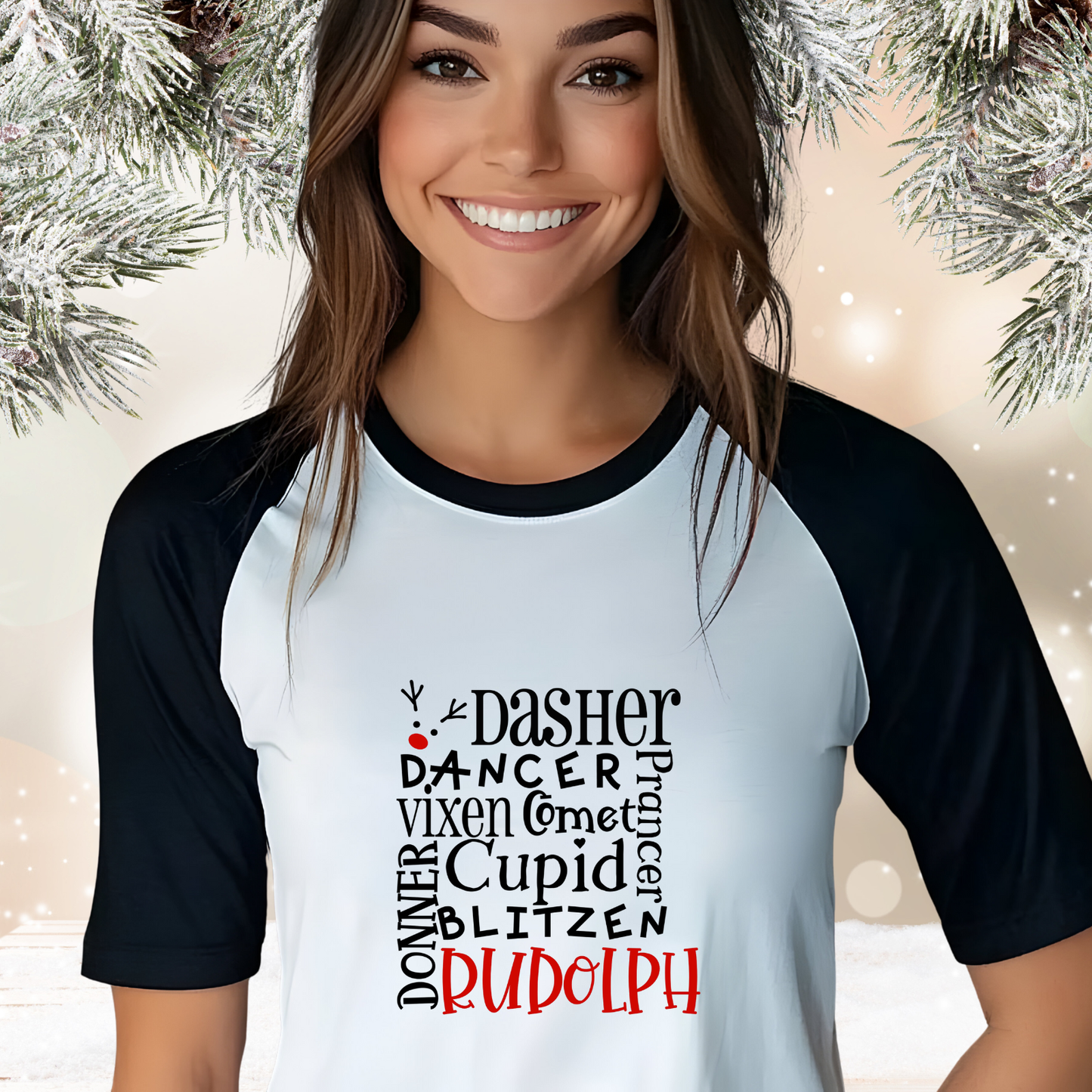 Rudolph Baseball Tee