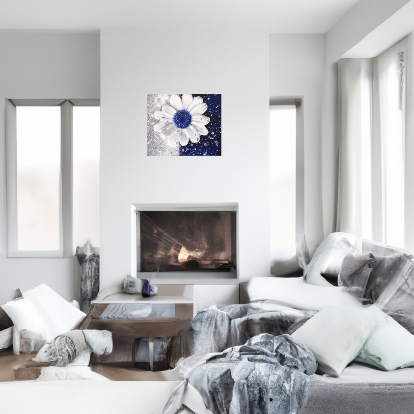 Glittering Sapphire Canvas Wall Art