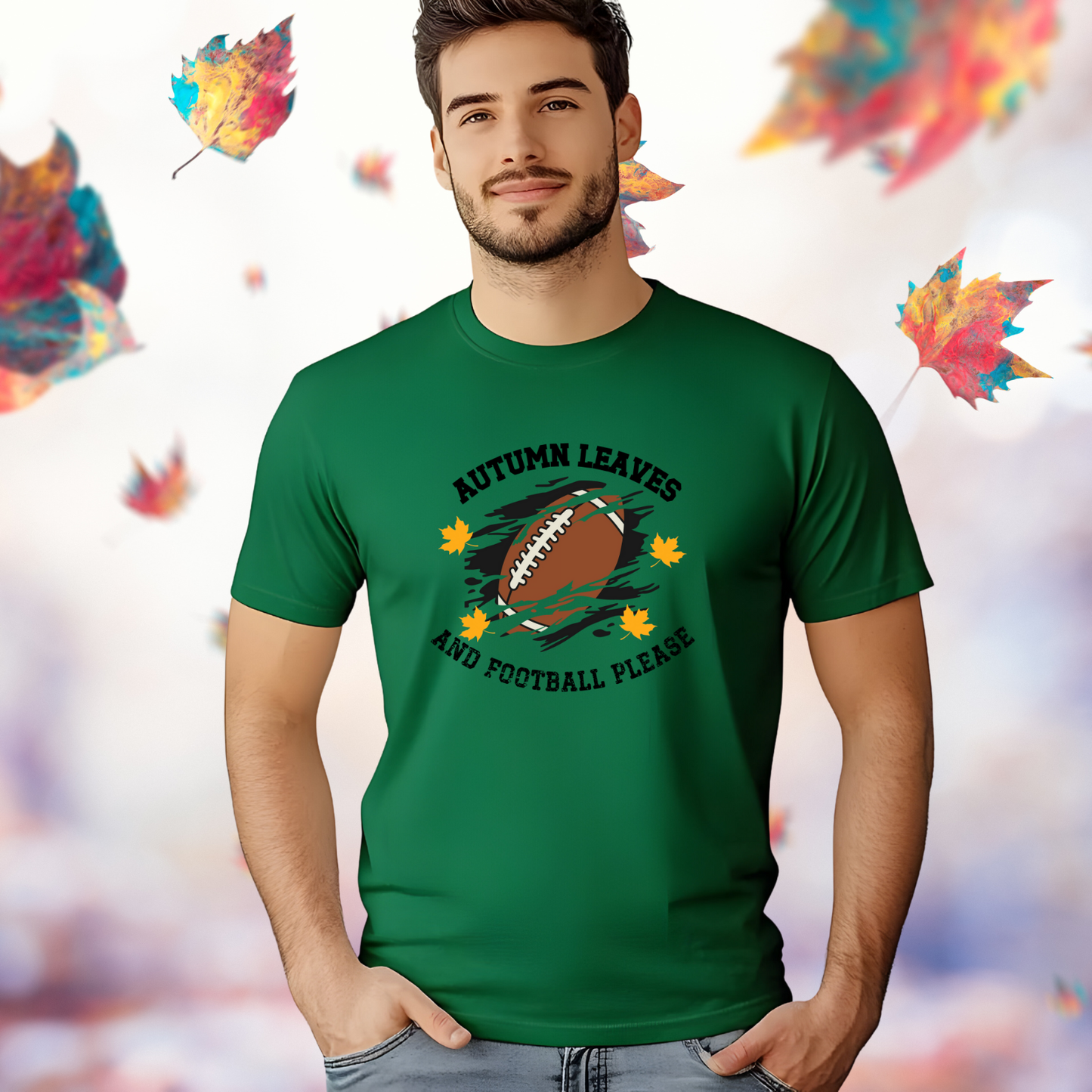 Autumn Leaves And Football Please T-Shirt