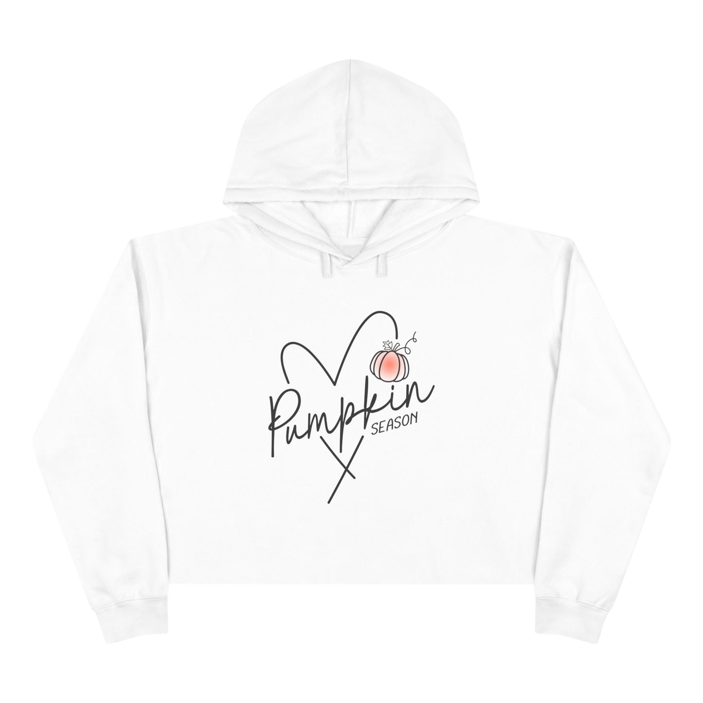 Pumpkin Season Heart Cropped Hoodie
