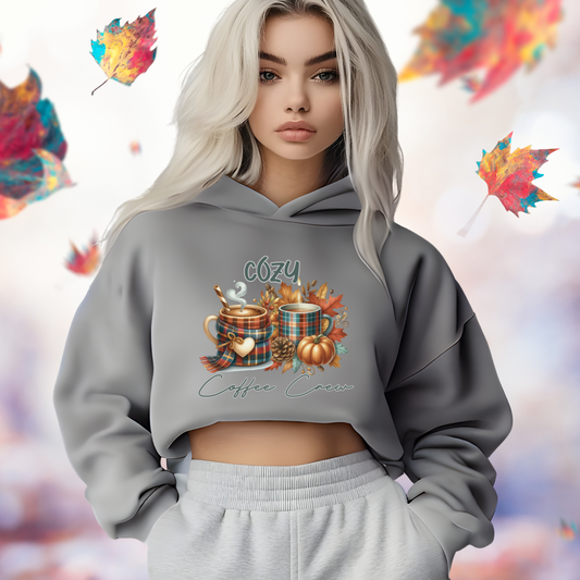 Cozy Coffee Crew Crop Hoodie