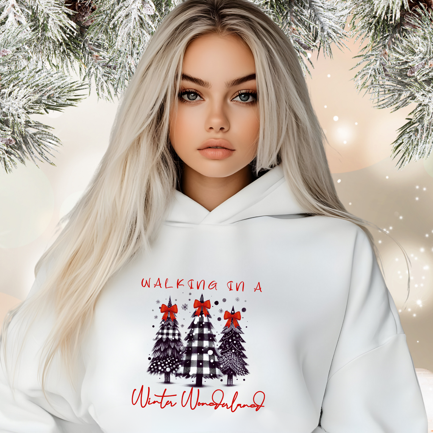 Walking In A Winter Wonderland Crop Hoodie