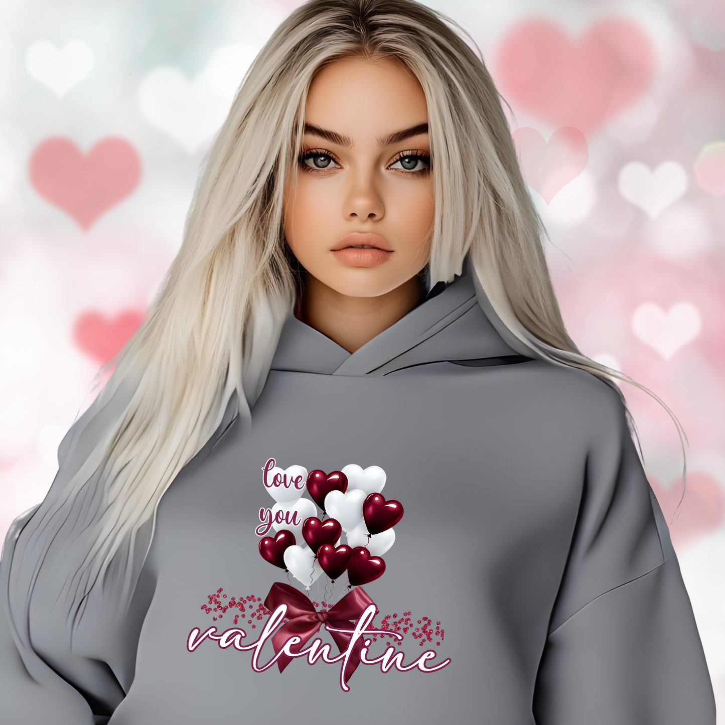 Love You Valentine Crop Hoodie