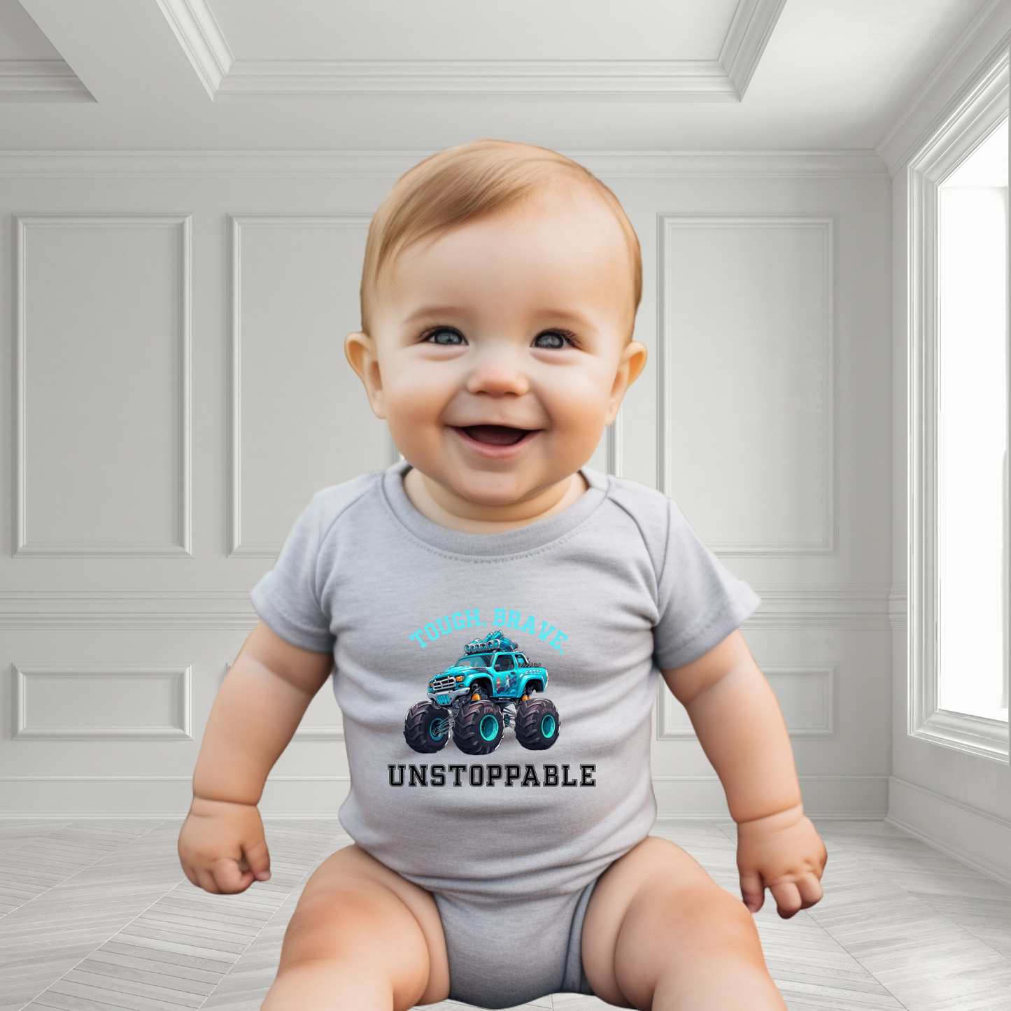 Tough, Brave, Unstoppable Infant Short Sleeve Onesie