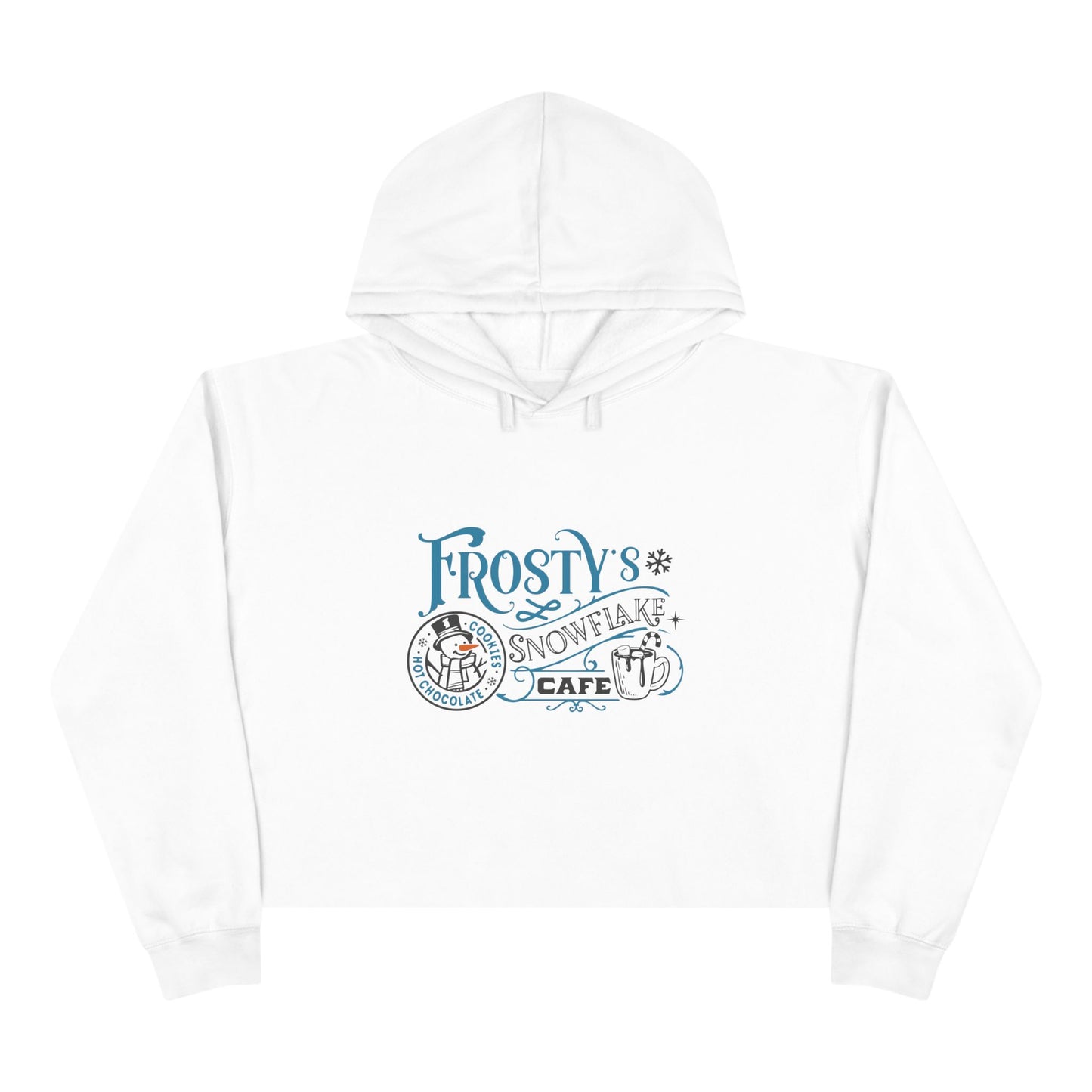 Frosty’s Snowflake Cafe Crop Hoodie