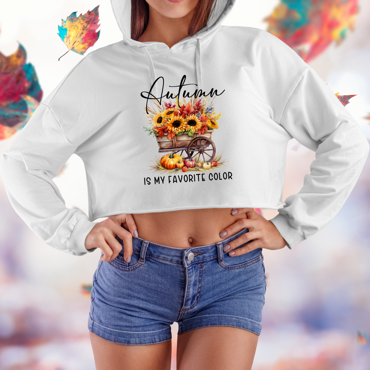 Autumn Is My Favorite Color Crop Hoodie