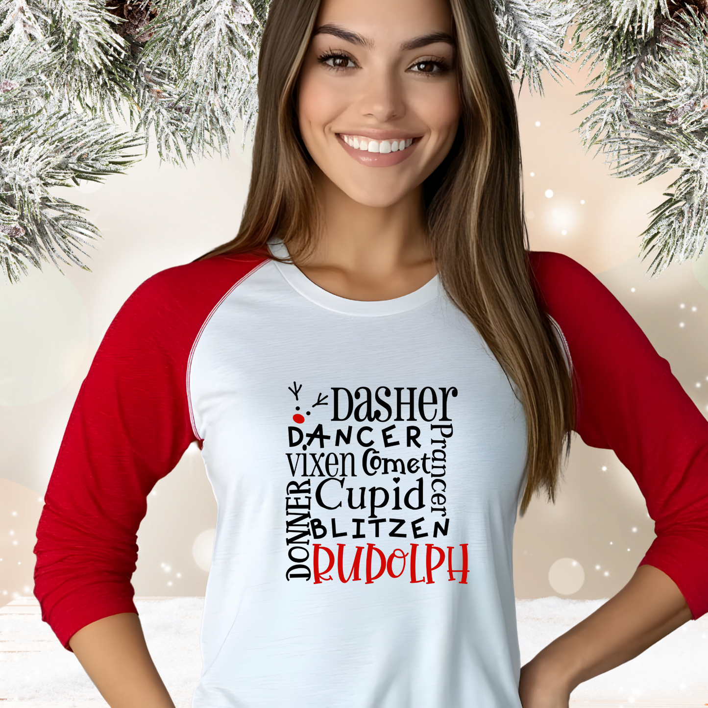 Rudolph Baseball Tee