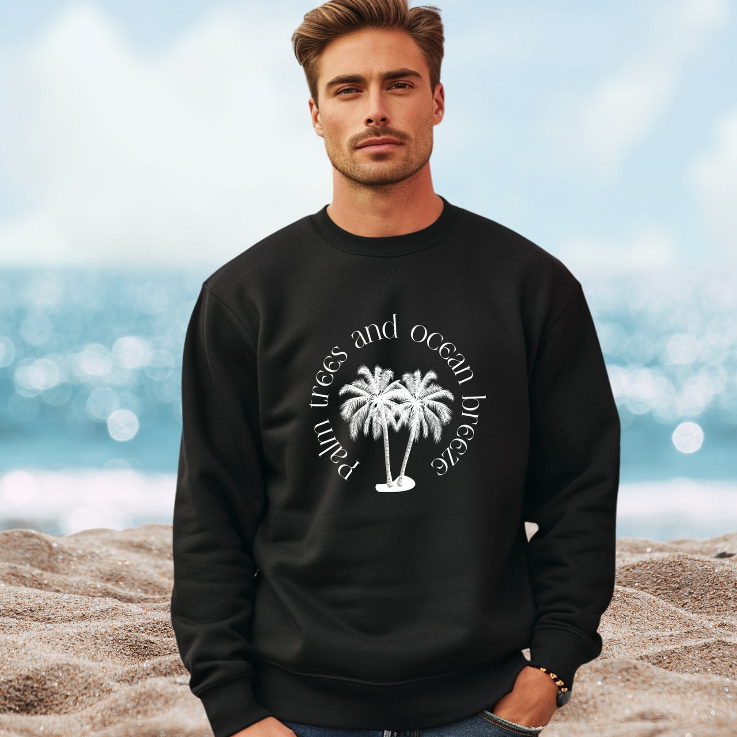 Palm Trees And Ocean Breeze Crewneck Sweatshirt