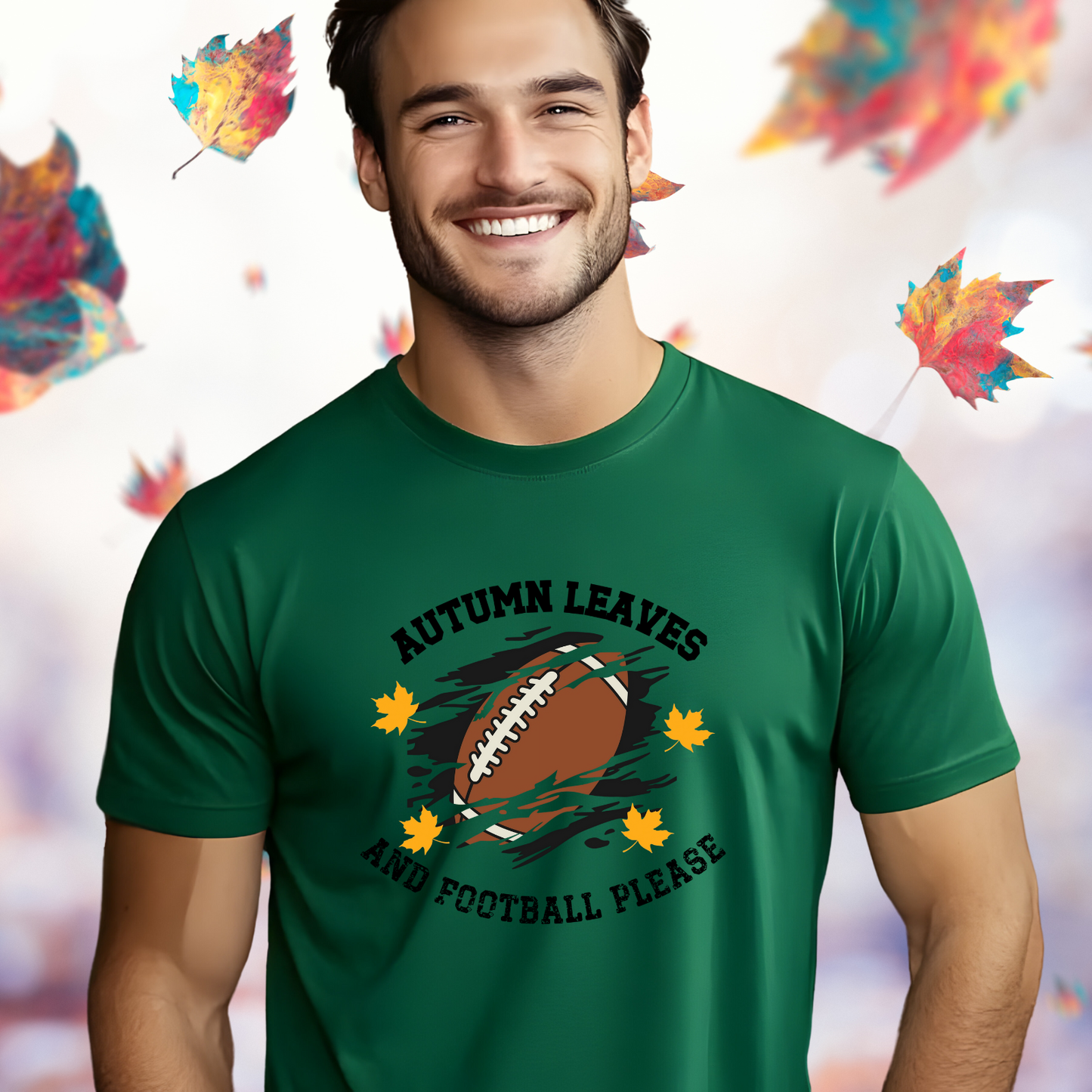 Autumn Leaves And Football Please T-Shirt