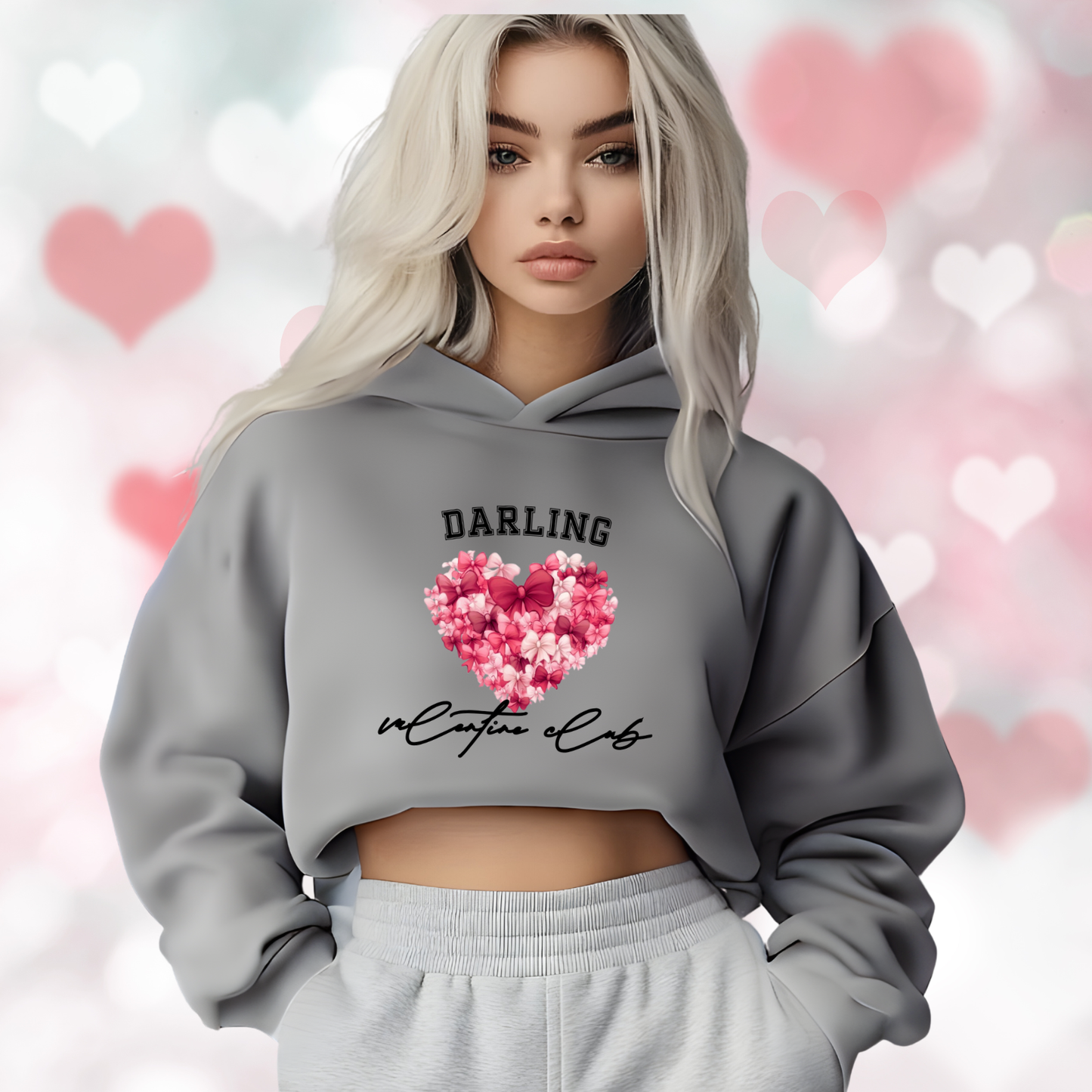Darling Valentine Club Crop Hoodie